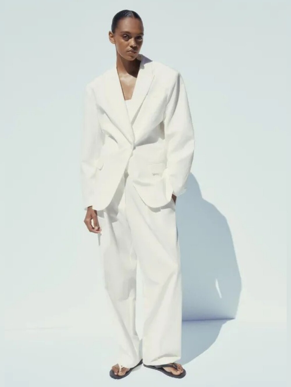 Zara White Oversized Blazer